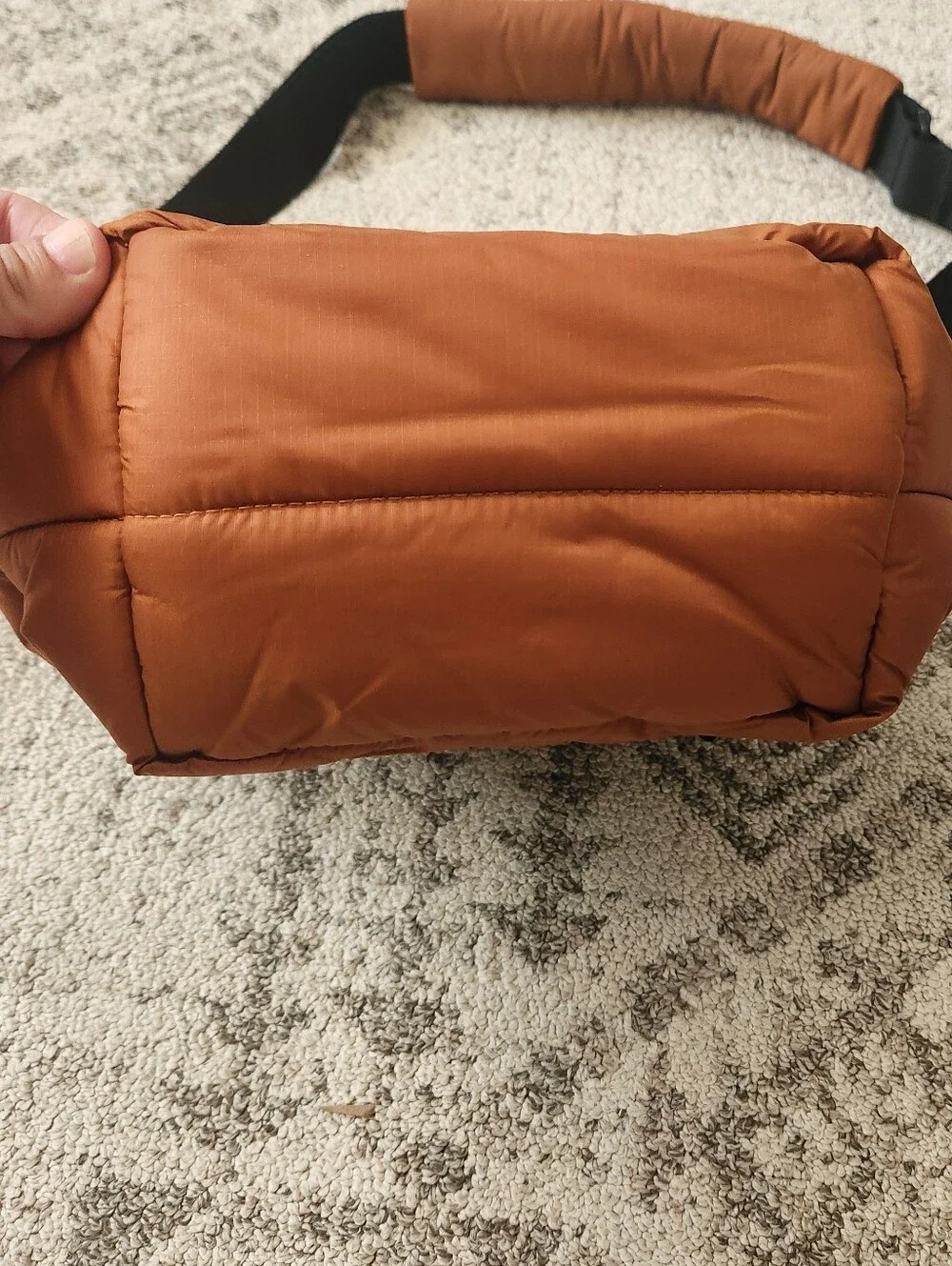 The North Face NUPTSE Brown & Black Puffer Messenger Crossbody